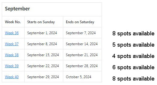 Schedule 2024 Week Pasta Course Italy September