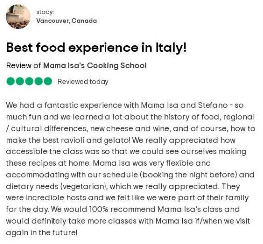 Week Cooking Course in Italy