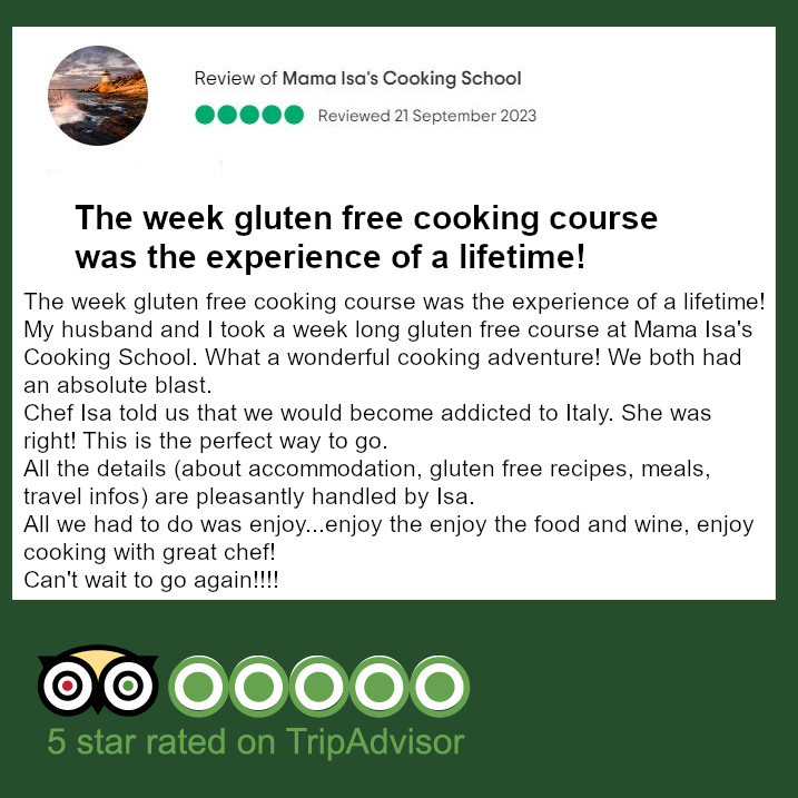 Full Week Gluten Free Cooking Course in Italy